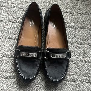 Barely worn black COACH loafers
